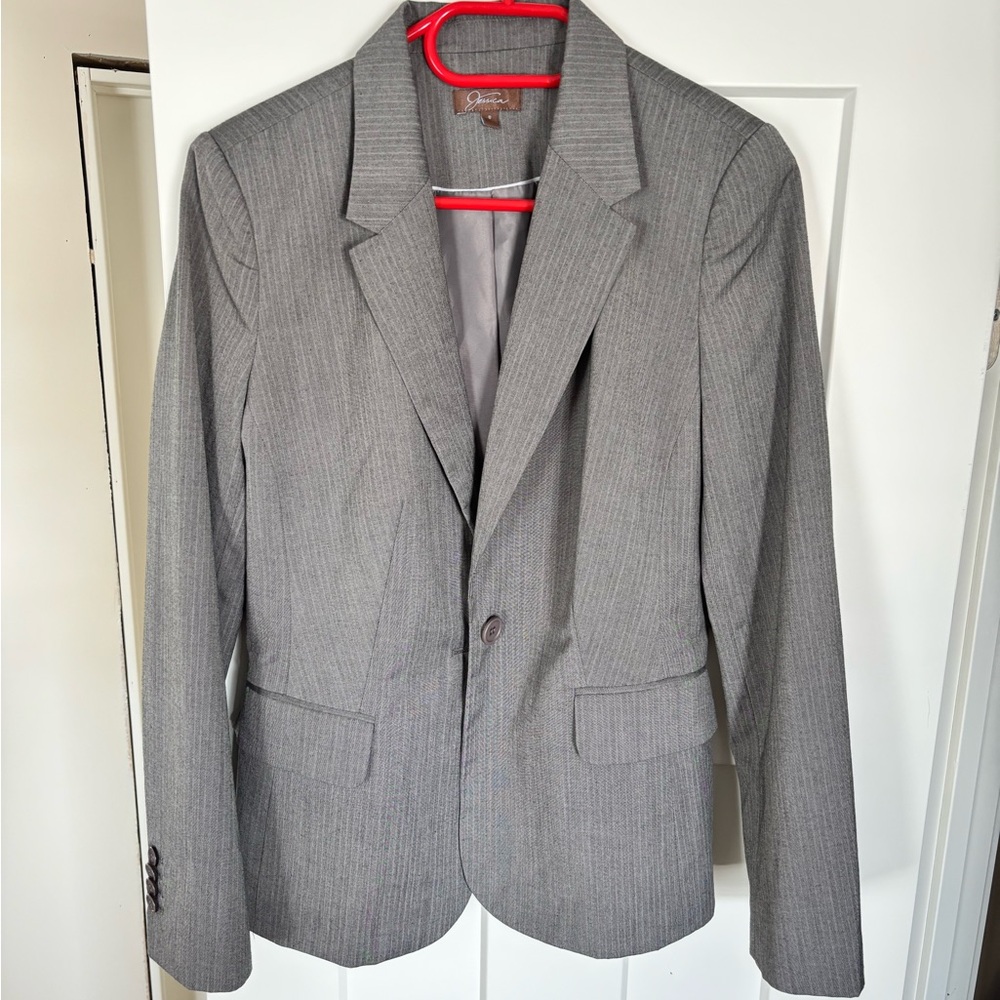 Jessica Women's Gray Pinstripe Blazer
